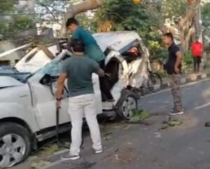 लोहरदगा में दर्दनाक सड़क हादसा, कार दुर्घटना में एक मृत, चार गंभीर